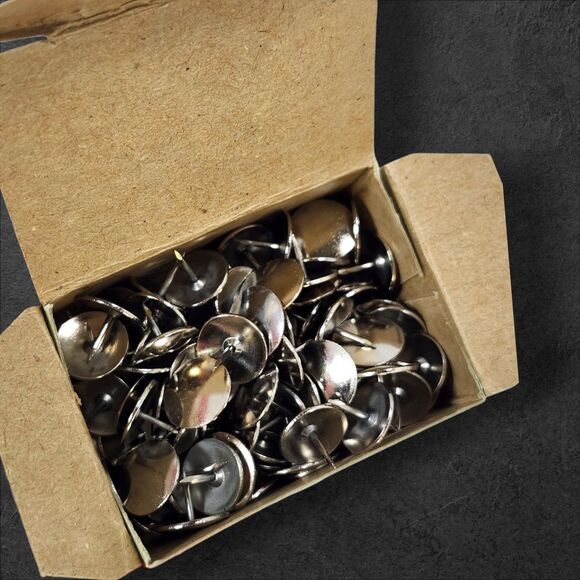 Lot of 6 Vintage Noesting Thumb Tacks Original Box West Germany USA Steel Read - Picture 2 of 9